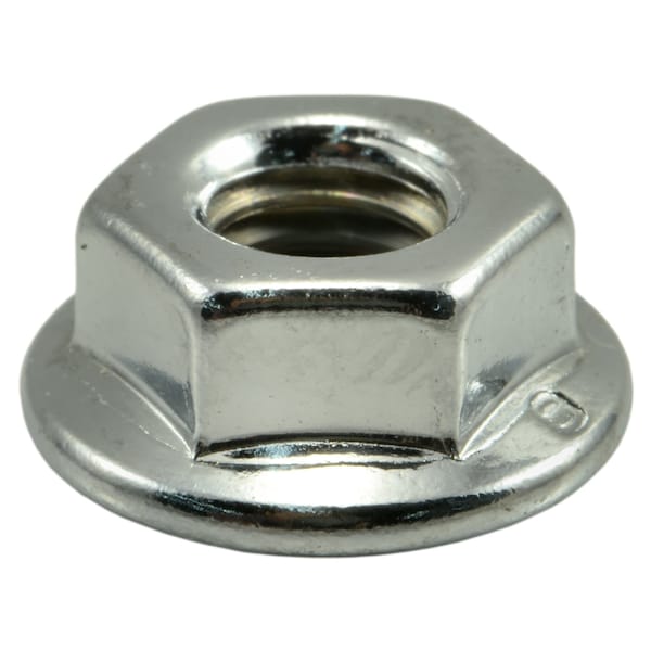 Midwest Fastener Flange Nut, M6-1.00, Steel, Chrome Plated, 8 PK 39306 - main